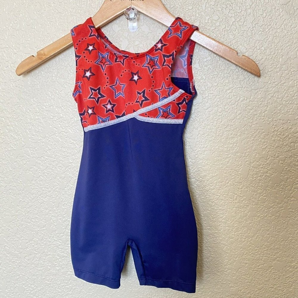 danskin‎ freestyle leotard red white and blue Extra Small